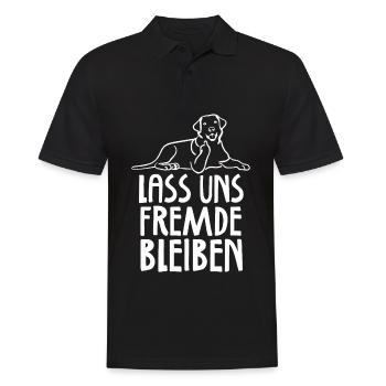 Lass uns Fremde bleiben - Männer Poloshirt - Schwarz - Vorne - Kai (181cm)