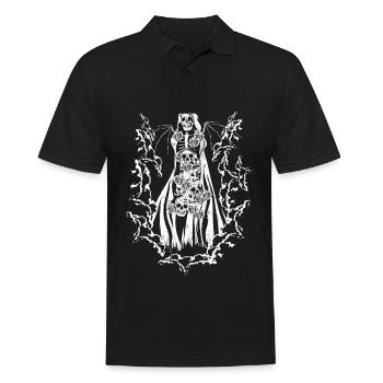 Skull Devil Vaporwave Gothic Mushrooms Roses - Men's Polo Shirt - black - Front - Kai (181cm)
