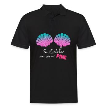 In October We Wear Pink Brustkrebs - Männer Poloshirt - Schwarz - Vorne - Kai (181cm)