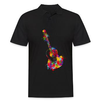 Splash Guitar Musical Musician Guitarist - Männer Poloshirt - Schwarz - Vorne - Kai (181cm)