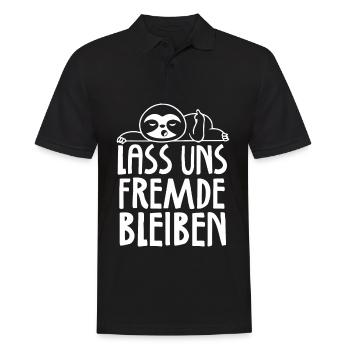 Lass uns Fremde bleiben - Männer Poloshirt - Schwarz - Vorne - Kai (181cm)