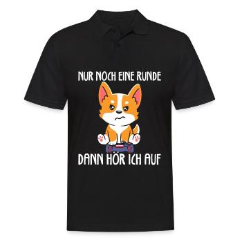 Nur Noch Eine Runde Zocken Gamer Hund - Männer Poloshirt - Schwarz - Vorne - Kai (181cm)