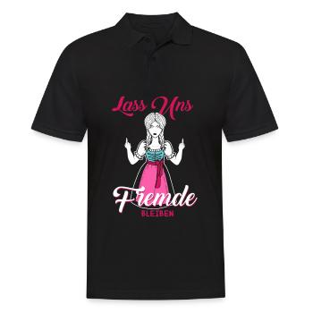 Lass Uns Fremde Bleiben - Männer Poloshirt - Schwarz - Vorne - Kai (181cm)