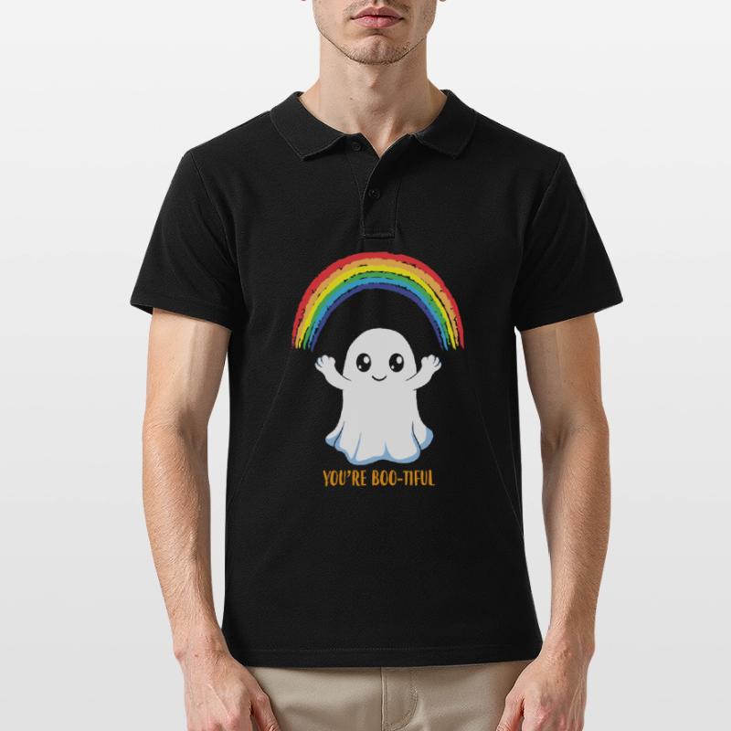 Vous êtes Bootiful Ghost Rainbow Ghost Polo Homme