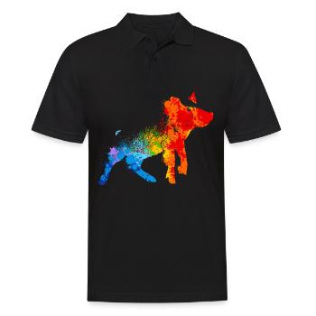 Schwein Splash Art Tierliebhaber - Männer Poloshirt - Schwarz - Vorne - Kai (181cm)