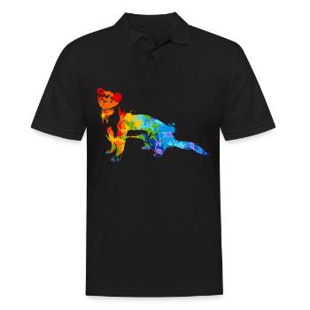 Weasel Splash Art Ferret Animal - Polo Homme - noir - Devant - Kai (181cm)