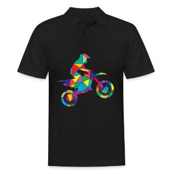 Low Poly Off-Road Racing Polygon Motocross - Men's Polo Shirt - black - Front - Kai (181cm)