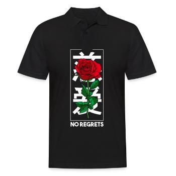 No Regrets Rose Sad Aesthetic Edgy Streetwear - Men's Polo Shirt - black - Front - Kai (181cm)