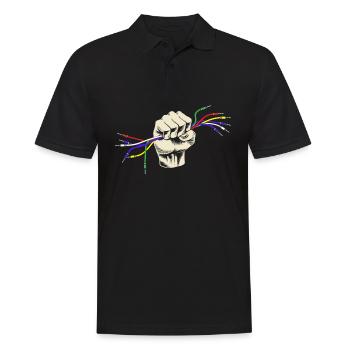Toningenieur Audio Kabel Hand Audiospezialist - Männer Poloshirt - Schwarz - Vorne - Kai (181cm)