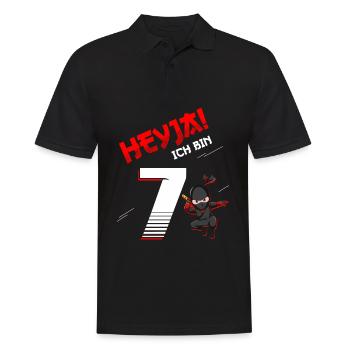 7. Geburtstag Junge 7 Jahre alt - Männer Poloshirt - Schwarz - Vorne - Kai (181cm)