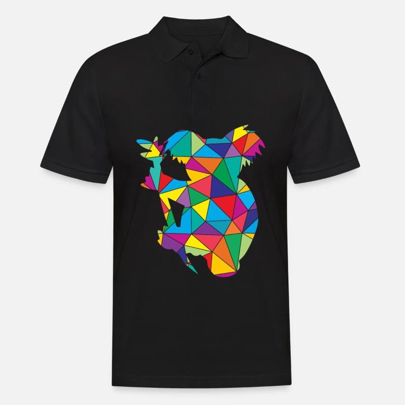 Koala Polygon Wild Animal - Männer Poloshirt - Schwarz