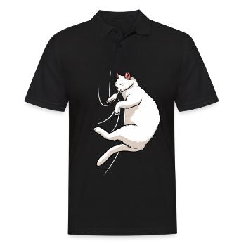Biting Cat - Männer Poloshirt - Schwarz - Vorne - Kai (181cm)