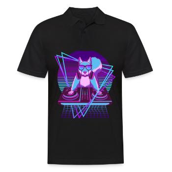 Party Musik Techno Eichhörnchen Vaporwave Nagetier - Männer Poloshirt - Schwarz - Vorne - Kai (181cm)