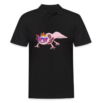 Axolotl Queen Elizabeth II Britische Krone - Männer Poloshirt - Schwarz - Vorne - Kai (181cm)