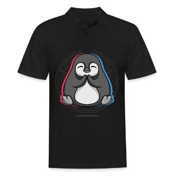 Yoga Penguin Penguin Yoga - Polo Homme - noir - Devant - Kai (181cm)
