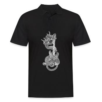 Guitariste musical japonais Dragon Guitar - Polo Homme - noir - Devant - Kai (181cm)