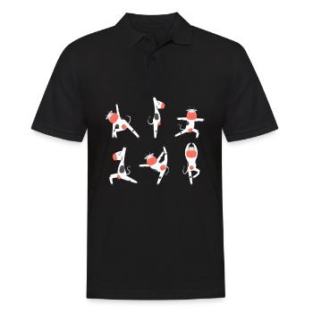 Yoga Vache Méditation Bovins faisant des exercices de yoga - Polo Homme - noir - Devant - Kai (181cm)