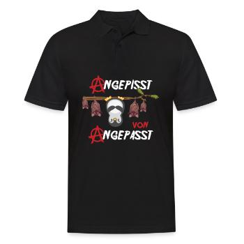 Angepisst von Angepasst Be Different Pinguin - Männer Poloshirt - Schwarz - Vorne - Kai (181cm)