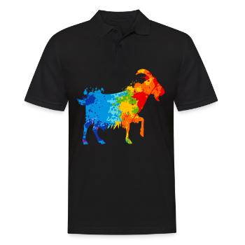 Goat Splash Art Farmer Animal Lover - Polo Homme - noir - Devant - Kai (181cm)