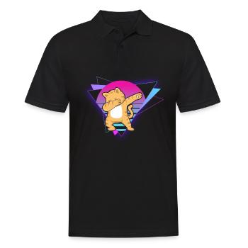 Chat Vaporwave - Polo Homme - noir - Devant - Kai (181cm)