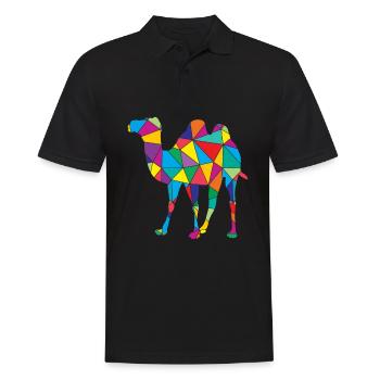 Kamel Polygon Wüste Kunst - Männer Poloshirt - Schwarz - Vorne - Kai (181cm)