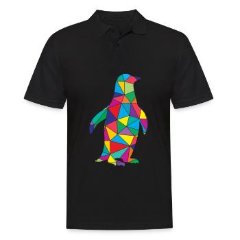 Penguin Polygon Wild Animal - Men's Polo Shirt - black - Front - Kai (181cm)
