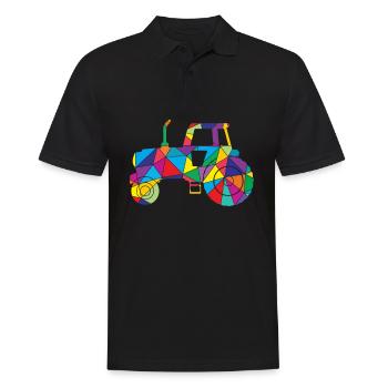Low Poly Farm Tractor Poly Farm - Men's Polo Shirt - black - Front - Kai (181cm)