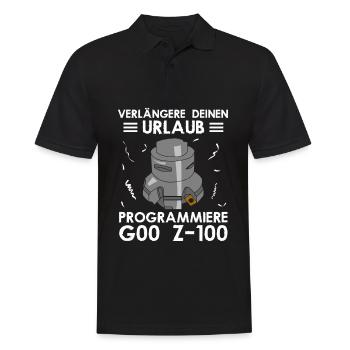 Verlängere Deinen Urlaub Programmiere G00 Z 100 - Männer Poloshirt - Schwarz - Vorne - Kai (181cm)
