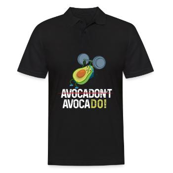 Avocadont Avocado Bench Press Fitness Workout - Männer Poloshirt - Schwarz - Vorne - Kai (181cm)