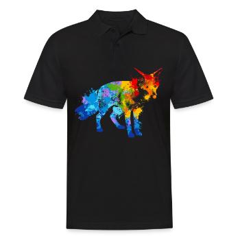 Fox Splash Art Forest Animal Lover - Polo Homme - noir - Devant - Kai (181cm)