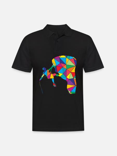 Rock Climber Polygon Climber - Men's Polo Shirt - black