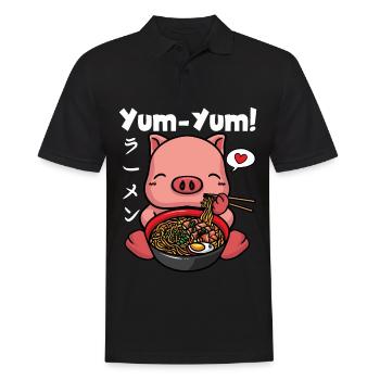 Yum Yum Japan Anime Ramen Nudel Schwein - Männer Poloshirt - Schwarz - Vorne - Kai (181cm)