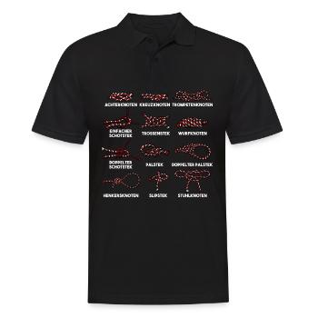 Seemannsknoten zum Segeln Motorboot Kapitän Segel - Männer Poloshirt - Schwarz - Vorne - Kai (181cm)