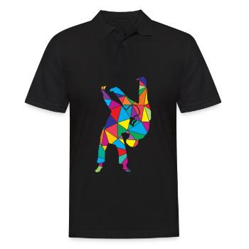 Judo Polygon Judoka Trainer - Männer Poloshirt - Schwarz - Vorne - Kai (181cm)