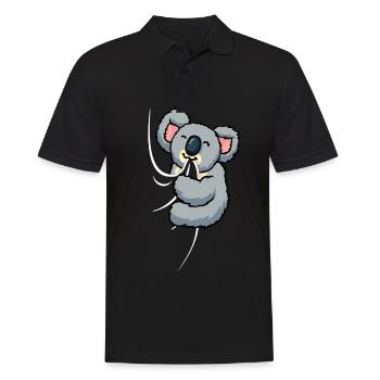 Hungriger Koala Beisst in Shirt hungriger Koala - Männer Poloshirt - Schwarz - Vorne - Kai (181cm)