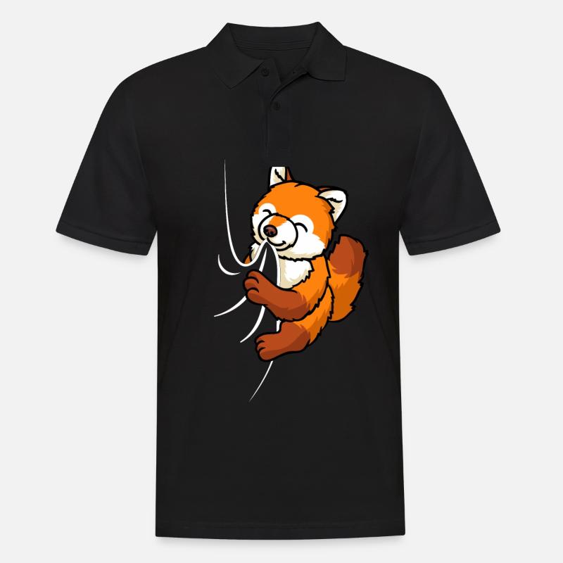 Biting Fox - Männer Poloshirt - Schwarz