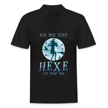 Ich Bin Eine Hexe Ich Darf Das Katze - Männer Poloshirt - Schwarz - Vorne - Kai (181cm)