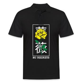 Black Rose No Regrets Floral Flower Rose - Men's Polo Shirt - black - Front - Kai (181cm)