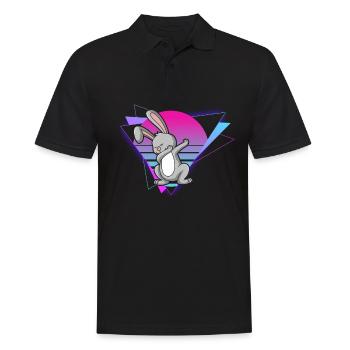 Lapin Vaporwave - Polo Homme - noir - Devant - Kai (181cm)