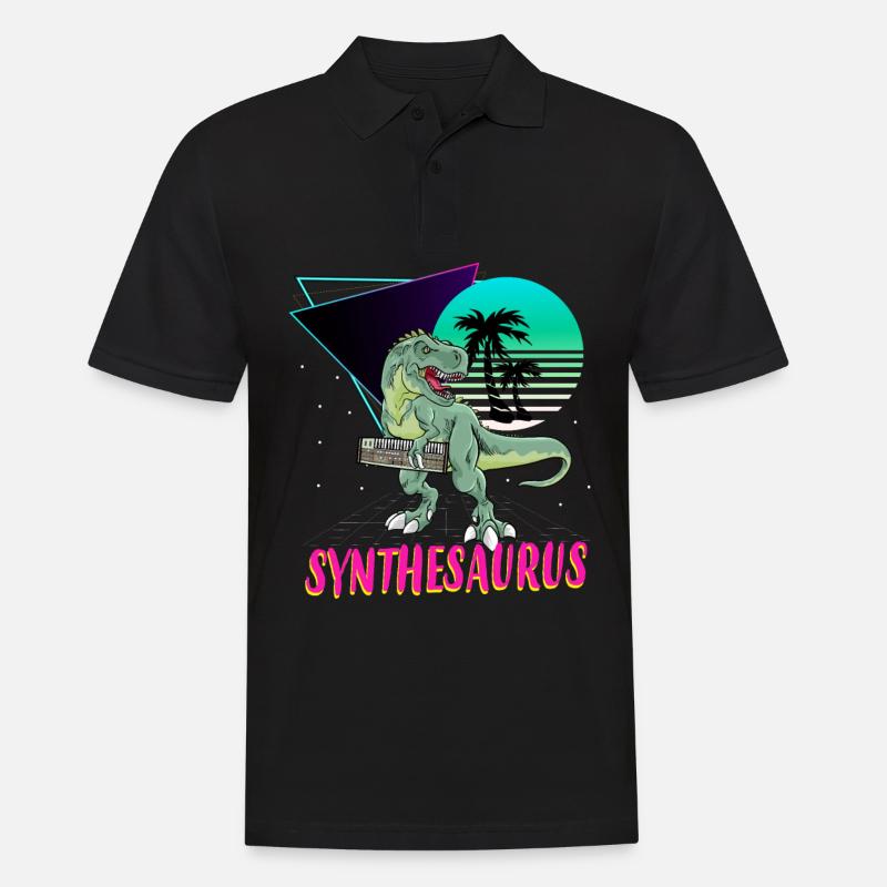 Synthesaurus T-Rex Synthétiseur à clavier - Polo Homme - noir