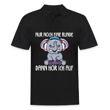 Nur Noch Eine Runde Zocken Gamer Elefant - Männer Poloshirt - Schwarz - Vorne - Kai (181cm)