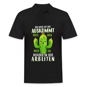 Wer mit mir nicht auskommt - Männer Poloshirt - Schwarz - Vorne - Kai (181cm)