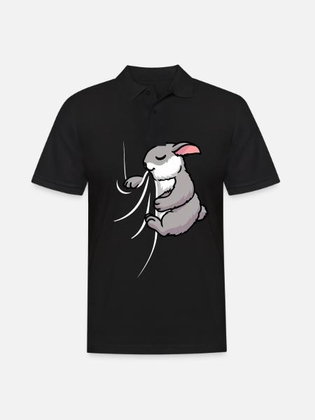 Biting Rabbit - Men's Polo Shirt - black