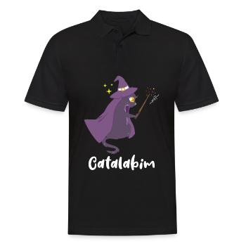 Chat Magicien Chat Chat Sorcier avec Baguette magique - Polo Homme - noir - Devant - Kai (181cm)