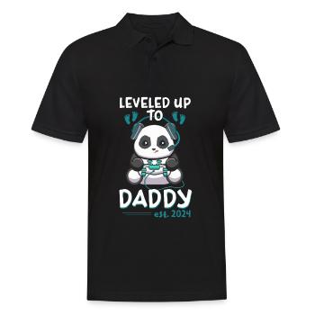 Leveled Up To Daddy Est. 2023 Gaming Panda - Men's Polo Shirt - black - Front - Kai (181cm)
