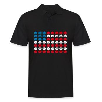 Citrouille d’Halloween Drapeau américain Patriotisme - Polo Homme - noir - Devant - Kai (181cm)
