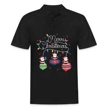 Joyeux Noël Père Noël - Polo Homme - noir - Devant - Kai (181cm)