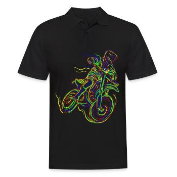 Motocross Enduro Supermoto Bike Dirt Bike Art - Polo Homme - noir - Devant - Kai (181cm)