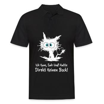 Ich Kam Sah Und Hatte Direkt Keinen Bock - Männer Poloshirt - Schwarz - Vorne - Kai (181cm)