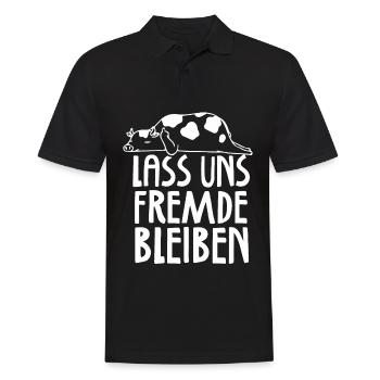 Lass uns Fremde bleiben - Männer Poloshirt - Schwarz - Vorne - Kai (181cm)